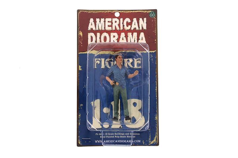 Figura DETECTIVE IV AZUL VERDE AMERICANO DIORAMA ESCALA 1:18 HOMBRE MASCULINO 4" Foto 1 de 1