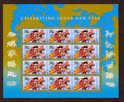 US #4623 MHN, CELEBRATING LUNAR NEW YEAR OF THE DRAGON Sheet, FV $9.36 (2013) - Image 1 of 2