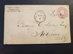 1860's LA CROSSE, WISCONSIN Postal History Cover to ALBANY, NY - Picture 1 of 2