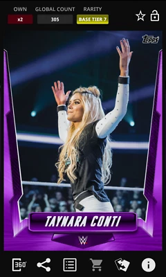 Topps WWE Slam 2019 Taynara Conti Purple Base Tier 7 Digital - Image 1 of 2