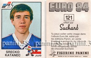 ULTRA RARE!! SUCHARD SRECKO KATANEC sticker n°121 "EURO 84" SANDWICHES