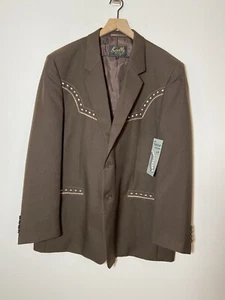 Nwt Scully Brown Blazer 48 Western Wear The wild Cowboy - Picture 1 of 14