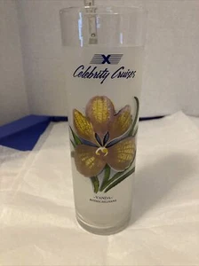 Celebrity Cruises 7” Frosted Glass Vanda Rothschildiana With Recipes - Picture 1 of 11