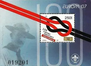 Albania 2007. Europa CEPT 100 AÑOS DE SCOUTING, Centenario Scout. Bloque montado sin montar o nunca montado - Imagen 1 de 1
