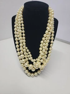 Vintage Multi Strand J. Crew Pearl Necklace - Picture 1 of 13