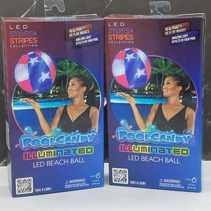Pool Candy Stars And Stripes Illuminating LED Ball (2 Pack) - Picture 1 of 2