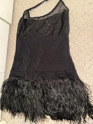 Kelle One Piece Costume With Feathers And Sequin Top- Medium Adult - Image 1 of 3