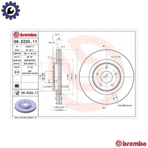 2x BRAKE DISC 09.E235.11 FOR INFINITI NISSAN VQ35DE 3.5L 6cyl JX SUV 3.5L 6cyl - Picture 1 of 10