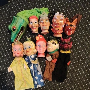 ALTE VINTAGE KÖPFE KASPERLE THEATER PUPPEN HANDPUPPEN - Bild 1 von 6
