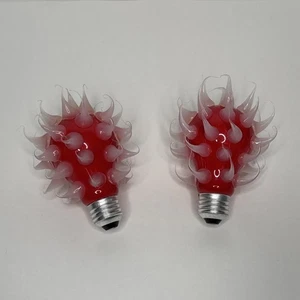 Silicone Spiked Red Light Bulb, Set of 2, Spike Retro 25w 130v, WORKING - Picture 1 of 4