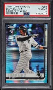 Topps Chrome Prism Refractor #202 2019 Eloy Jimenez RC PSA 10 - Imagen 1 de 1