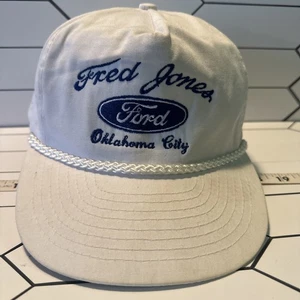 Ford Fred Jones Oklahoma City Embroidered Rope Vintage Hat Cap Rare HTF - Picture 1 of 13