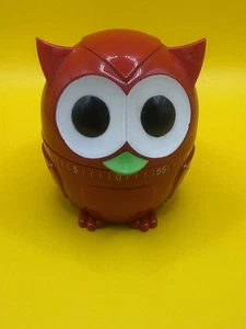 Kikkerland 1- Hour Kitchen Timer Red Owlet Little Owl Collectible - Picture 1 of 9