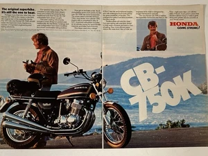 1977 Honda CB 750K Motorcycle Two Page Print Ad Original Superbike - Picture 1 of 3