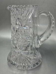 American Brilliant Cut Glass 9" Pitcher Early 1900's Excellent Condition - Picture 1 of 5