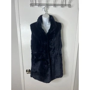 Tart Collections Women's Faux Fur Vest Blue ~ Size S - Picture 1 of 10