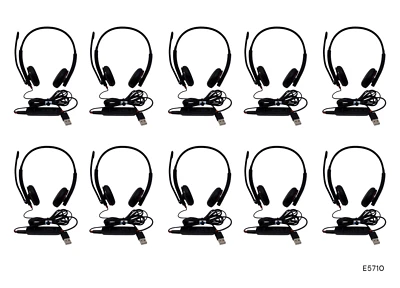 Plantronics 325T Dual Headset W/ Blackwire 300DA USB Adapter Lot of 10 E5710 - Image 1 of 4