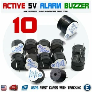 10pcs Active Buzzer Magnetic 5V Long Continous Beep Tone 12*9.5mm For Arduino - Picture 1 of 8