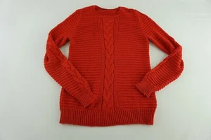 Zara Knit Sweater Mens Medium Red Pull Over Long Sleeve Crew Neck - Picture 1 of 10