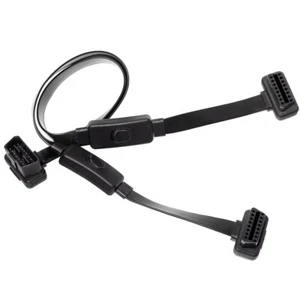 OBDII Splitter 2 way obd2 all 16 Pins wired Male to 2 Female Y Cable with switch - Picture 1 of 10
