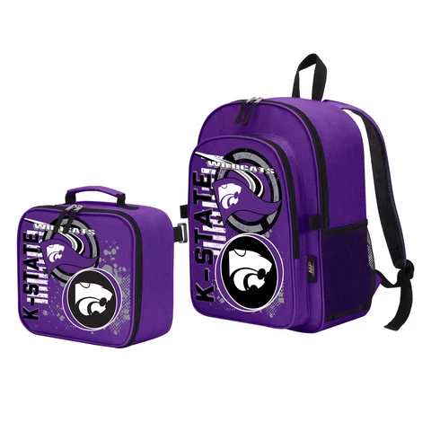 Kansas State Wildcats Backpack & Lunch Kit Set, 16" x 5.5" x 12" Cover