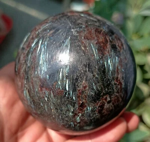 642g NATURAL PRETTY Astrophyllite QUARTZ CRYSTAL SPHERE BALL HEALING - Picture 1 of 13