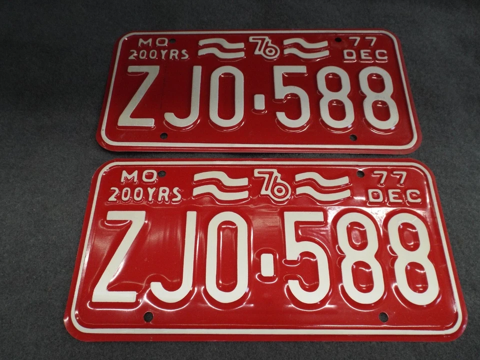 Nuevo de Lote Antiguo 1977 Missouri matrículas ZJ0-588 Ford Chevrolet Dodge AMC Pontiac Buick Foto 1 de 4