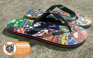 RUBBER THONGS FLIP FLOPS SANDAL FIPPER SLIPPER size 8 for men women - Picture 1 of 3