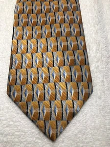JOS A BANK MENS TIE ORANGE GOLD BLUE 3.75 X 61 - Picture 1 of 4