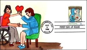 Scott 3227 32 Cents Organ & Tissue Donation Melissa Fox Hand Painted FDC 3 Of 10 - Picture 1 of 2
