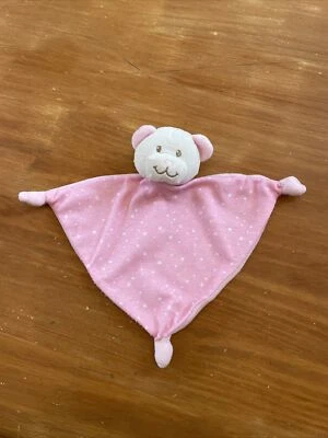 DOUDOU PLAT BABOU OURS ROSE BLANC ETOILE FORME TRIANGLE - Photo 1/4