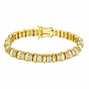 Damen Armband Gold vergoldet Zirkonia 24 Karat Wasserfest B6062D1 - Bild 1 von 10