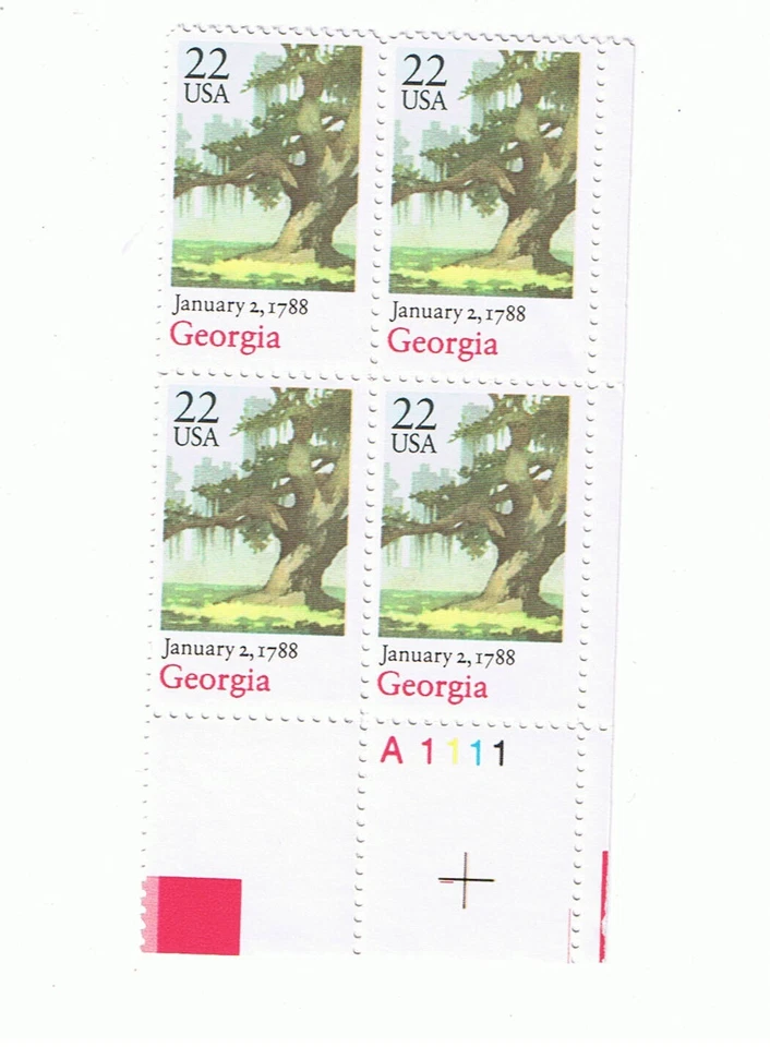 #2339 Georgia ratification plate block MNH free shipping! - Image 1 of 1