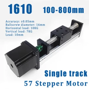 161 100-800mm 57 Stepper Motor Ball Screw Linear Single Rail Motion Slide Table - Picture 1 of 16