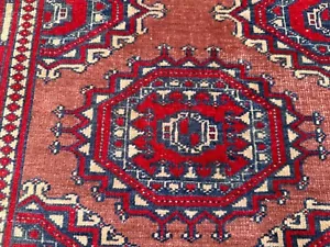 Rare Afghan Baluchi Hand-Made Sarooqi Pattern Rug Orient Rug Details Size Below - Picture 1 of 14