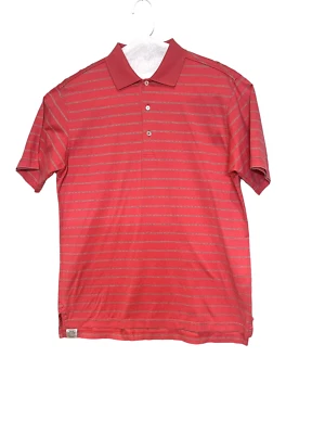 Peter Millar Polo Shirt  Size M Striped All Cotton Cool Stretch Golf Career Work - Image 1 of 4