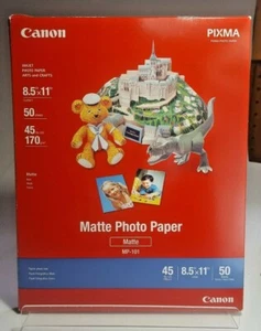  Canon PIXMA Matte MP-101 8.5" x 11" 50 Sheet Photo Paper  - Picture 1 of 3