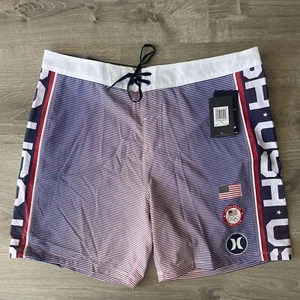 Hurley Men's Phantom Fastlane Team USA Olympics 18" Boardshorts Surf Size 36 - Picture 1 of 7
