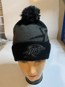 Kids OKC Oklahoma City Thunder Fan Favorites Black and Gray Cuffed Beanie - Picture 1 of 4