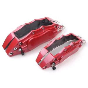3D Metal Brake Caliper Covers Universal Front & Rear Large Car New Red New - Picture 1 of 8