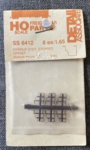 HO scale Detail Associates SS 6412 stirrup step (8) stepped offset bottom mount - Picture 1 of 2