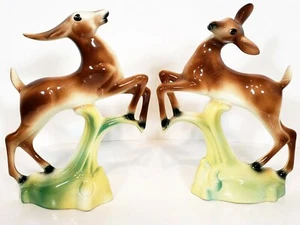 Stewart B McCulloch Pottery California Doe Deer Impala Figurine Pair - Picture 1 of 11