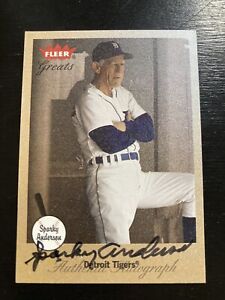 SPARKY ANDERSON 2002 Fleer Greats Of The Game Auto Detroit Tigers RARE HOF Reds
