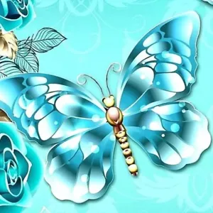 5D Diamond Painting Kit 20X20cm Blue Butterfly - Picture 1 of 1