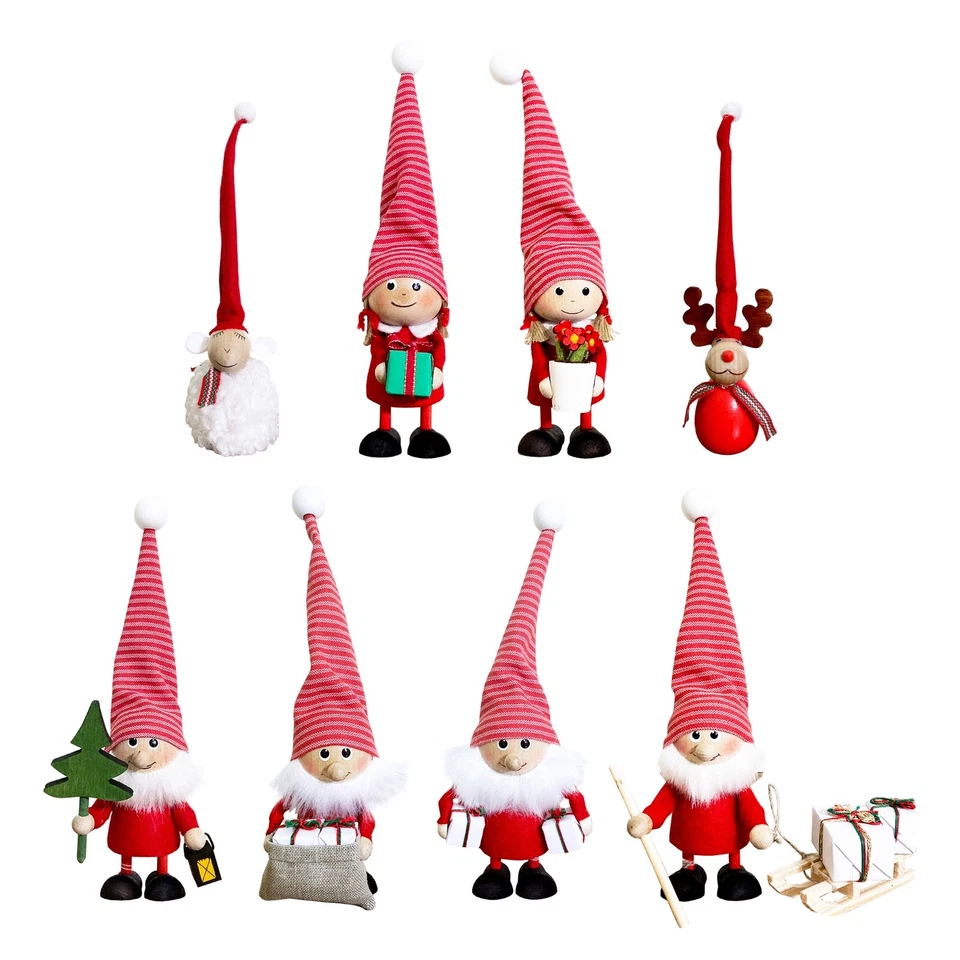Figura de Papá Noel Tomte Nórdico 7" ELIGE Navidad Gnomo Madera Elfo Foto 1 de 1