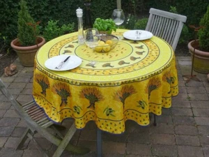 Tovaglia Provenza 180 cm rotonda gialla spighe dalla Francia facile da pulire senza stirare - Foto 1 di 6