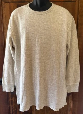 Camisa Térmica Doble Plegable De Colección Talla XL Capa Base Mezcla Lana Crew Manga Larga Gra Foto 1 de 4