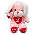Dan Dee Pink Puppy Dog I Love You Plush Heart Nose Taiwan Red 11" Vintage 90s