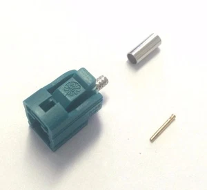 10pc FAKRA SMB Female Jack Water Blue Code Z Auto RF Coax Connector RG174 LMR100 - Picture 1 of 4