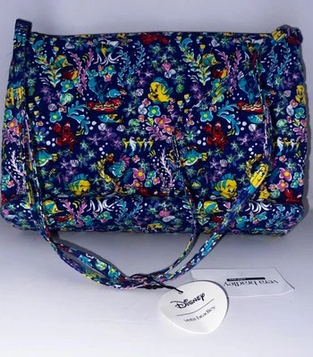 NUEVO Cartera Vera Bradley Grande Hipster Disney Ariel Floral Profundo Ultramarina Nueva con Etiquetas Foto 1 de 4